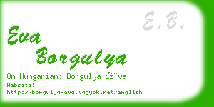 eva borgulya business card